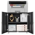 thumbnail image 4 of Ourlova Black 236 Printer Stand with Storage Mobile Printer Cabinet for Home Office Metal Table for Printers with Storage Shelf File Cabinets on Wheels 3D Printers Table, 4 of 6
