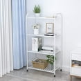 thumbnail image 3 of 4-Tier Adjustable Shelving Unit, Heavy Duty Storage Rack Organizer Metal Corner Shelf for Kitchen Living Room Laundry Pantry Bathroom (White, 4 Tier), 3 of 13