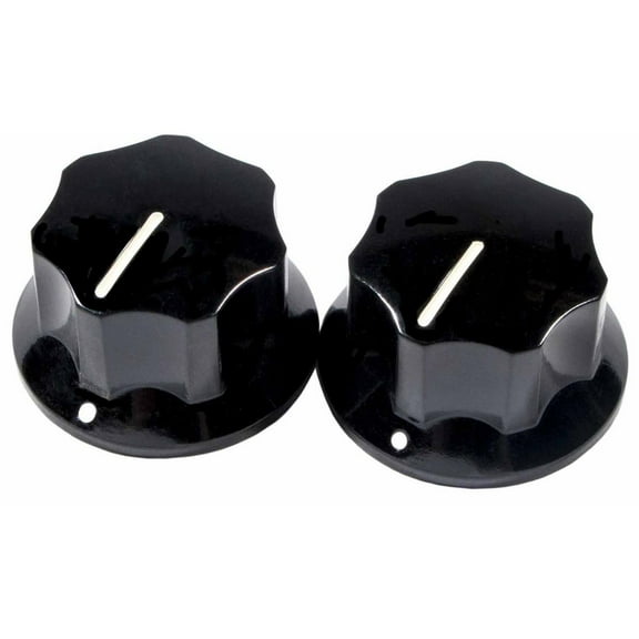 Fender Pure Vintage 1965 Jaguar Skirted Knobs, Set of 2, Black