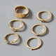 thumbnail image 4 of Anillos para mujer, regalos para mujer, anillo de moda europeo con baño de oro geométrico de viento frío y conjunto., 4 of 4