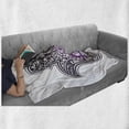 thumbnail image 6 of Hamsa Soft Flannel Fleece Throw Blanket, Timeless Design with Hand Drawn Swirls Curls and 6 Pointed Star, Cozy Plush for Indoor and Outdoor Use, 70" x 90", Dark Purple and Purple, by Ambesonne, 6 of 6