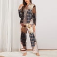 thumbnail image 2 of Pofeuu Cute Mouse In Glasses Print Womens Pajamas Set Long Sleeve Sleepwear Button Down Nightwear Soft Pj Lounge Sets Button Down Pajamas Women-Medium, 2 of 7