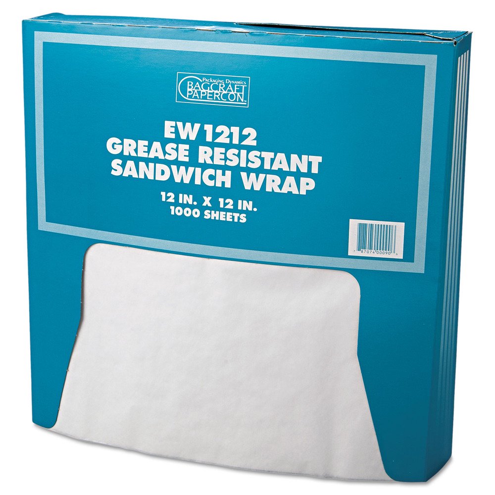 Bagcraft P057012 GreaseResistant Paper Wrap/Liner, 12 x 12, White
