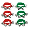 thumbnail image 1 of Unique Bargains 6 Pcs Clochettes de Poignet, Clochettes de Cheville Instruments de Percussion Rythme Musical pour Fête Noël, Rouge/vert, 1 of 6