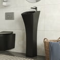 thumbnail image 3 of 35 in. Tall Ceramic Rectangular Pedestal Bathroom Sink in Black with Single Faucet Hole and Overflow  DV-1P529B, 3 of 13