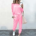 thumbnail image 2 of JGGSPWM 2 Piece Sweatsuits for Women Casual Active Wear Outfit Jogger Set Fall Fashion 2024 Matching Pajama Pjs Lounge Wear Pink M, 2 of 5