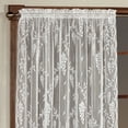 thumbnail image 3 of Wisteria Arbor White Sheer Polyester Lace, Floral Window Treatment; 2-63L Panels Set, 3 of 5