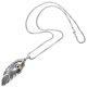 thumbnail image 3 of Elegante malvado ojo collar personalidad pluma acero inoxidable cuello joyería, 3 of 5