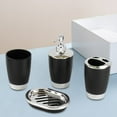 thumbnail image 2 of GROFRY 4Pcs/Set Mouthwash Cup Bathroom Kit Toothbrush Cup with Toothpaste Position Lotion Bottle Soap Box Sink Accessory Set, 2 of 7