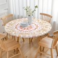 thumbnail image 3 of Colorful Bohemian Style Round Tablecloth - Elasticized Edge for 52 to 56 Inch Tables - Vibrant Table Cover for Party, 3 of 7
