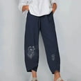 thumbnail image 1 of Lilgiuy Women Fashion Casual Printing Pocket Fold Loose Full Length Pants for Fishing Outdoor Activities, 1 of 4