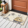 thumbnail image 4 of Summer Retro Front Door Rugs 2x3 ft Nautical Anchor Ocean Seagull Coastal Sailboat Campass Small Rug for Entryway Non Slip Washable Bathroom Door Mat Absorbent Floor Mat for Indoor Entrance, 4 of 9