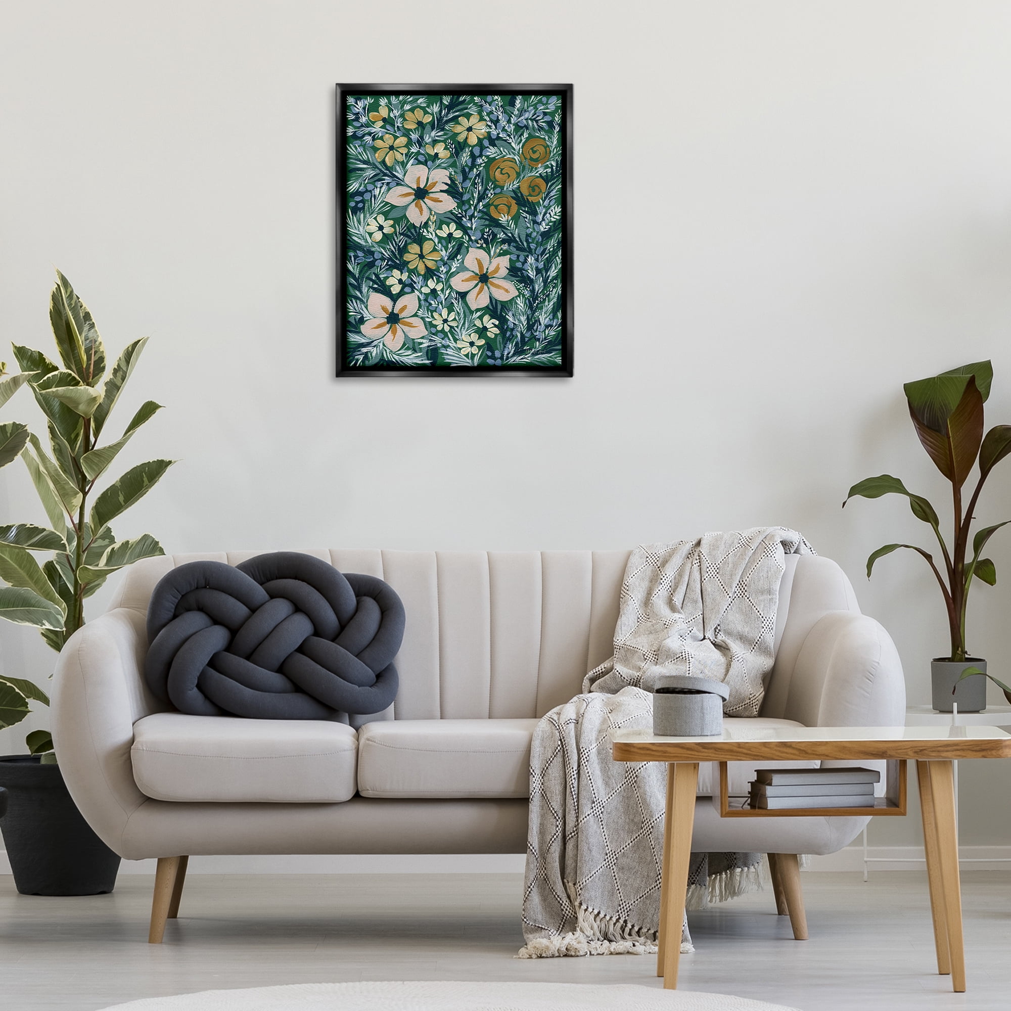 Stupell Industries Summer Boho Florals Botanical & Floral Painting Black Floater Framed Art Print Wall Art, 25 x 31
