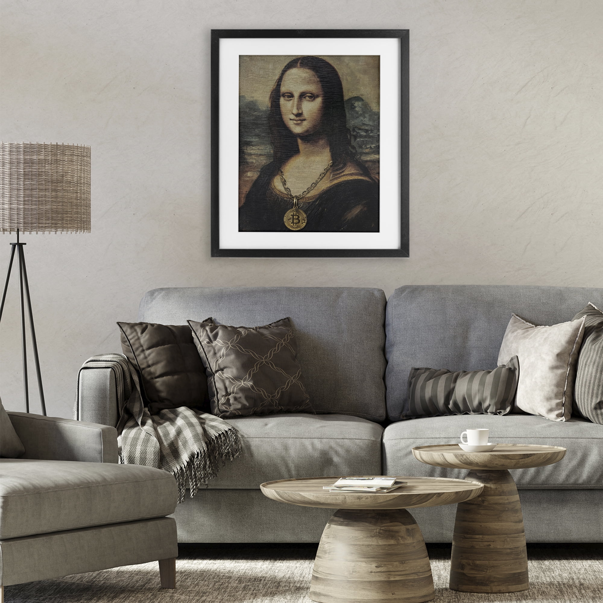 Stupell Industries Iconic Bitcoin Smile Classic Black Framed Print Under Glass, design by Svetlana Aleynikova