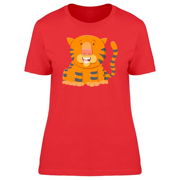 Adorable Happy Tiger Cartoon Tee Women's -Image by Shutterstock