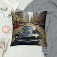 thumbnail image 2 of GOSMITH  Retro Throw Pillow Cushion Cover, Vintage Classic Car in Urban Street Old Fashion Auto in Town Nostalgia Picture, Decorative Square Accent Pillow Case, Grey Sepia, 2 of 5
