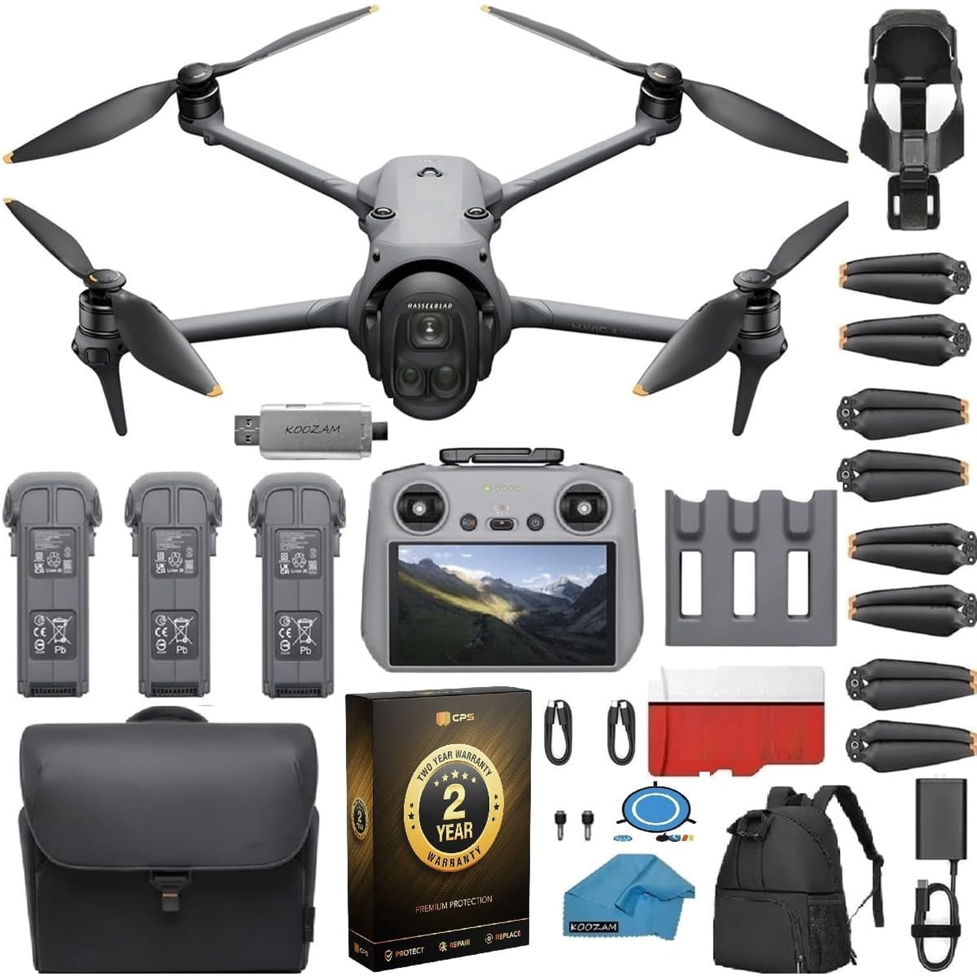 DJI Mavic 4 Pro Drone Fly More Combo - 6K/60fps HDR Video, 100MP Camera, 51-Min Flight Time, Omnidirectional Obstacle Avoidance - Bundle with 128GB SD Card, 2-Year Warranty, Backpack & Pilot Kit