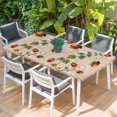 thumbnail image 2 of Ladybugs Eucalyptus Table Cloths for 5 Foot Rectangle Tables, Spring Botanical Leaves Retro Patio Waterproof Elastic Fitted Tablecloths, Washable Rectangular Table Cover for Camping, 2 of 8