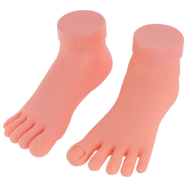 PLNQQB Foot Mannequin Silicone Fake Feet Model for Nail Practice Art Sock  Female Shoes Manicure Plastic Hand Prosthetic Toes,1 Pair