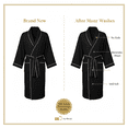 thumbnail image 3 of Lotus Linen Men’s Waffle Robe with Piping - Lightweight Cotton Spa Bathrobe, Black XXL, 3 of 7