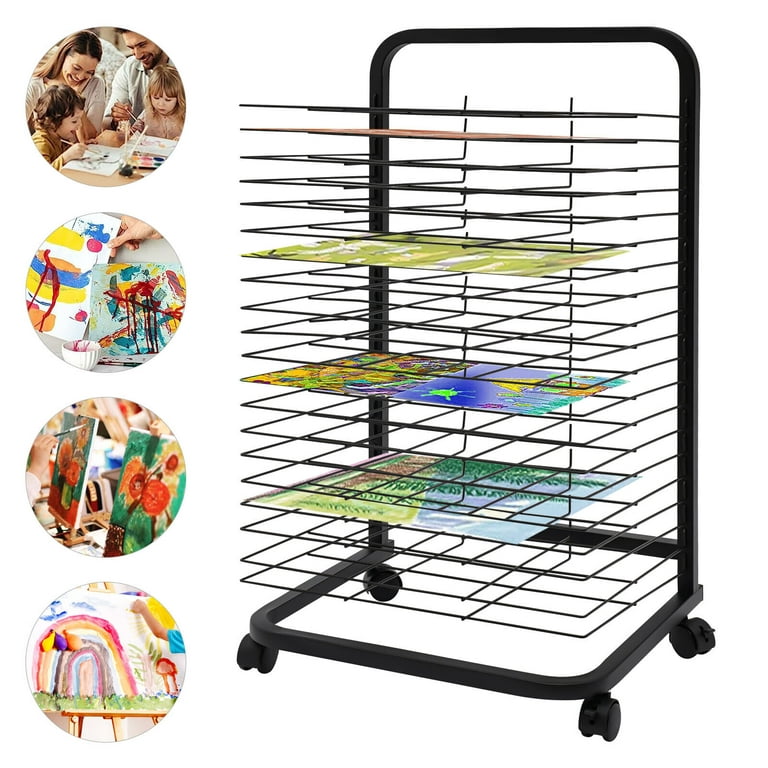 GCP Products 25-Shelf Mobile/Wall Mountable Art Drying Rack For