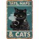 thumbnail image 1 of Placa de metal Wdftyju Tatuaje Siesta Gato 20x30cm arte de la pared, 1 of 9