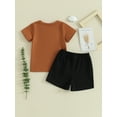 thumbnail image 3 of Infant Boy Summer Set, Round Neck Short Sleeve Button Tops + Elastic Waist Shorts, 3 of 8