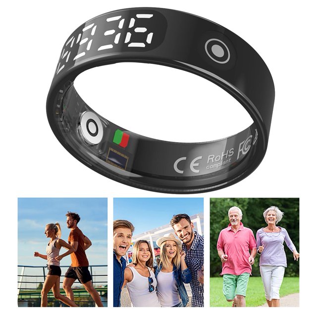 Bague Intelligente Tactile, Bague de Sport Entraînement Physique 5ATM+IP68 Visualisation des Données Comptage de Pas pour Routine d'Exercice 18.1mm / 0.71 Po Taille 8,18.9mm / 0.74 Po Taille 9,19.8mm / 0.78 Po Taille 10,20.6mm