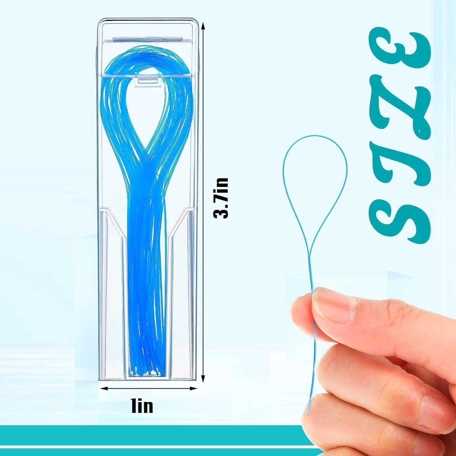 1000 Pcs Dental Floss Threaders Deep Clean Floss for Braces, Bridges, and Implants, Multifunctional Nylon Loop Design for Your Teeth, Pack of 20(Blue)