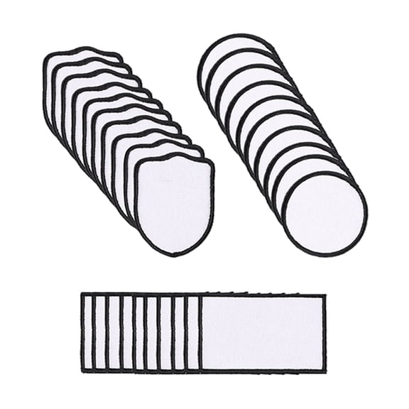 30Pc Sublimation Patches Fabric Iron-on Blank Patches 3 Shapes Repair Patches Sublimation Blank Hat Patch for DIY Crafts,30 * Sublimation blanks patches,White