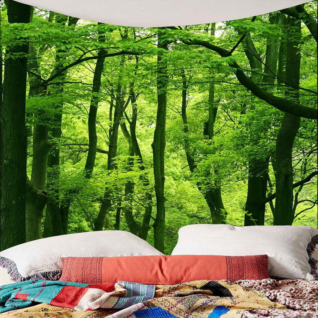 3D Wall Hanging Tapestry Print Wood Indoor Outdoor Bed Cover Throw Mat 70x70inch 