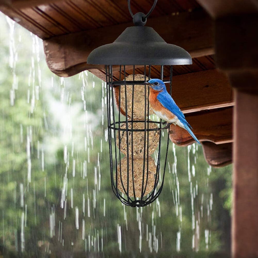 FASLMH Metal Tube Hanging Feeder, Fat Ball Holder Feeder, Outdoor Wild