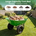 thumbnail image 4 of Topcobee 2 Tire Heavy-Duty Dolly Utility Cart Wheelbarrow Garden Cart, Rolling Garden Cart Stool-Light Green, 4 of 7