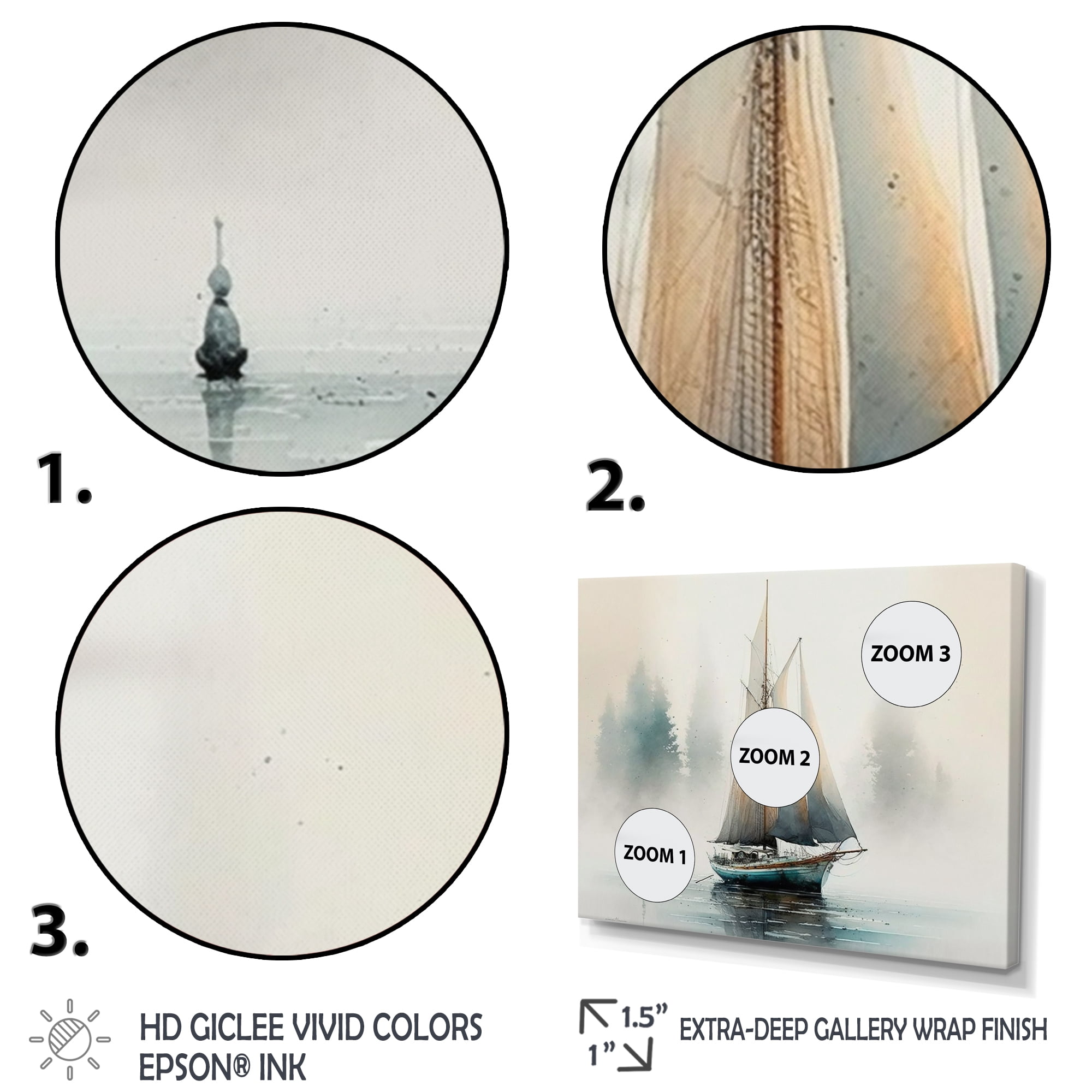 Designart Sailboat Anchored Canvas Wall Art