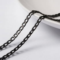 1Roll 304 Stainless Steel Twisted Chain Curb Chains with Spool Unwelded Electrophoresis Black 5x3x0.8mm 65.61 Feet(20m)/roll