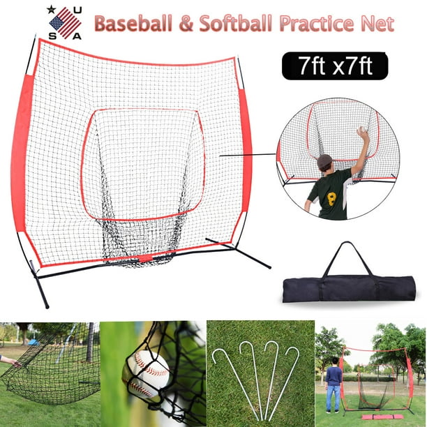 Foldable Portable 7FT x 7FT Baseball Softball Practice Net Batting ...