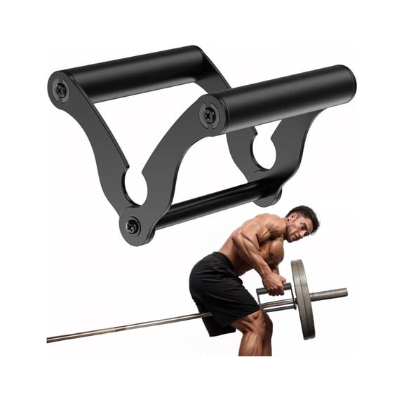V Bar T Bar Row Landmine Handle Attachment for Barbell Bars Solid Steel Double D Grip Heavy Duty Rowing Handle for Back and Arm Workout Fitness Equipment