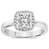 5 Carat IGI Certified Princess Shape Lab Grown Diamond Engagement Ring | 14K White Gold |Anna Hidden Accents Halo Diamond Ring | FG-VS1-VS2 Quality Friendly Diamonds