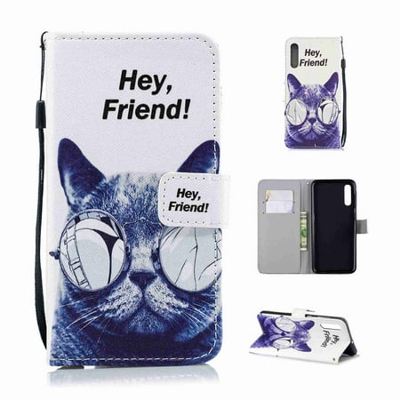 Dteck PU Leather ID Cash Credit Card Slots Holder Wallet Folio Flip Cover Magnetic Case Kickstand For Samsung Galaxy A70 2019 (6.7 inch) -Cool