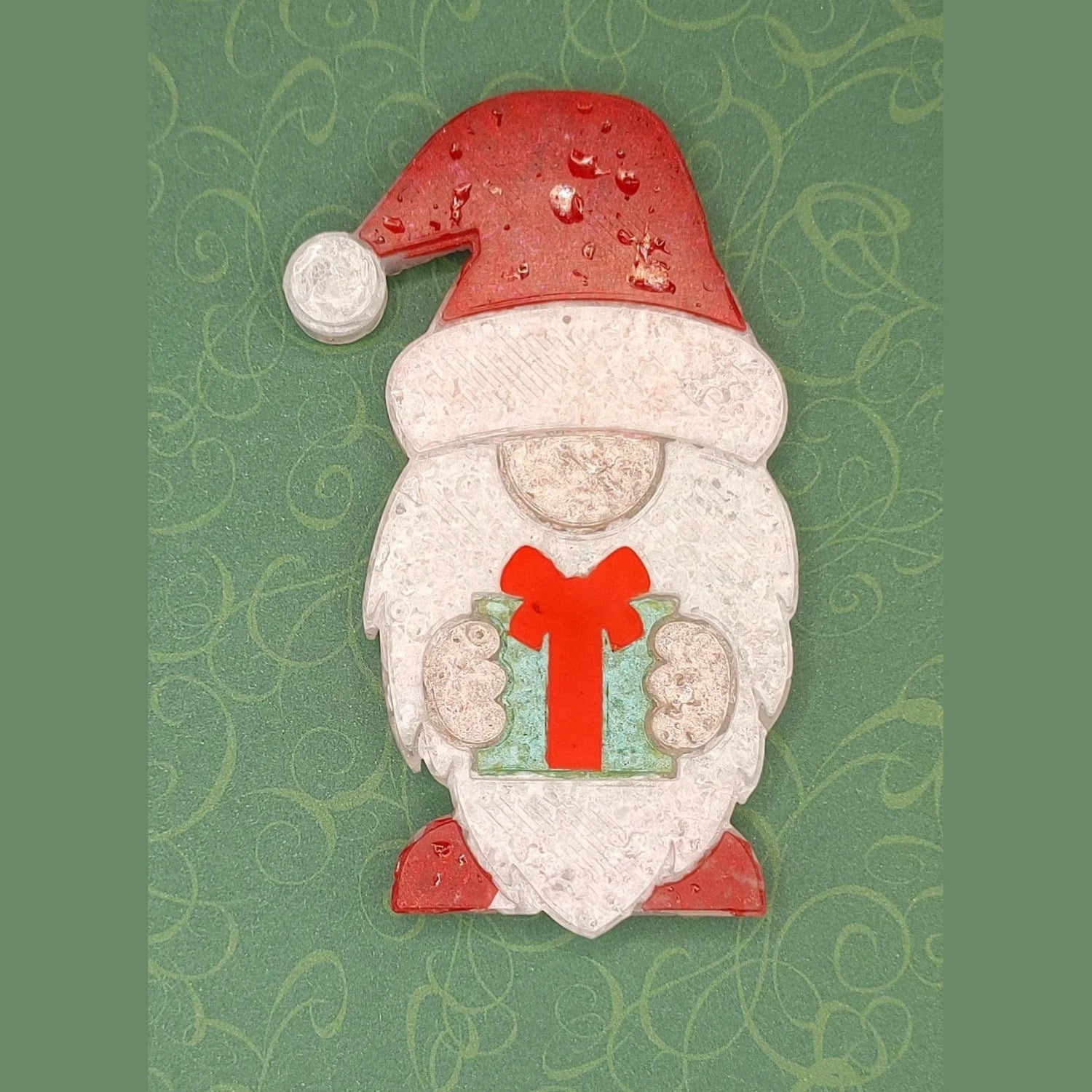 Christmas Gnome with Present Silicone Freshie Mold