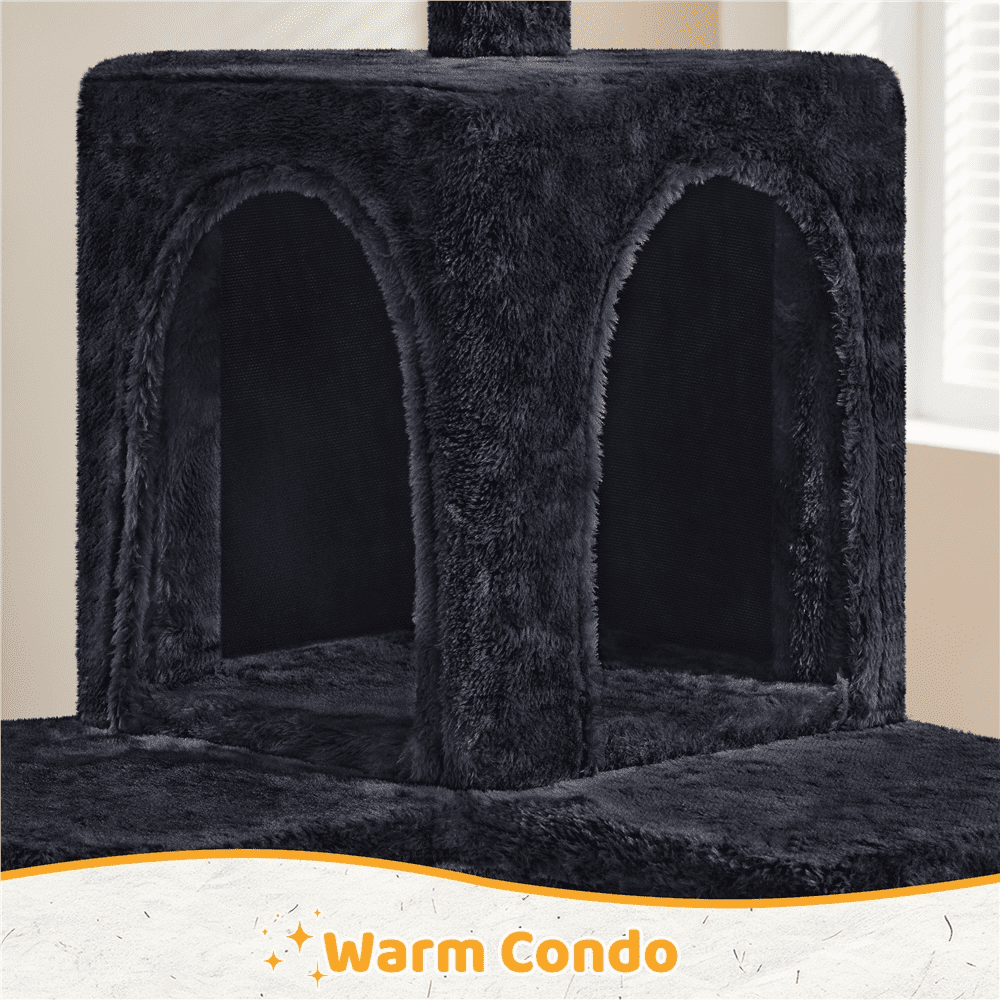 Yaheetech 53.5'' Multilevel Cat Tree Condo with Scratching Post, Black