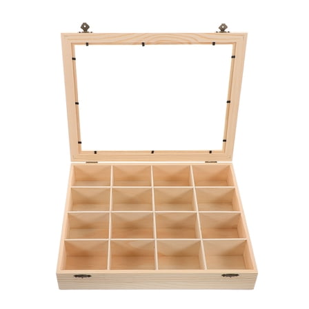 Soimiss Khaki Rock Collection Display Case for Home Decor 1Pack