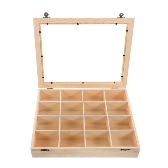 Soimiss Khaki Rock Collection Display Case for Home Decor 1Pack