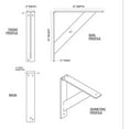 thumbnail image 2 of Ekena Millwork BKTM02X12X12TRSS 2 Po. x 12 Po. D x 12 Po. H Support Traditionnel- Acier Inoxydable, 2 of 6