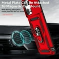 thumbnail image 3 of MUKO for Motorola Moto G 2025 / Moto G 2026 / Moto G Play 2026 Case, with Slide Camera Cover Screen Protector Ring Holder Kickstand Military Grade Protection Drop Tested Protective Phone Case Red, 3 of 9