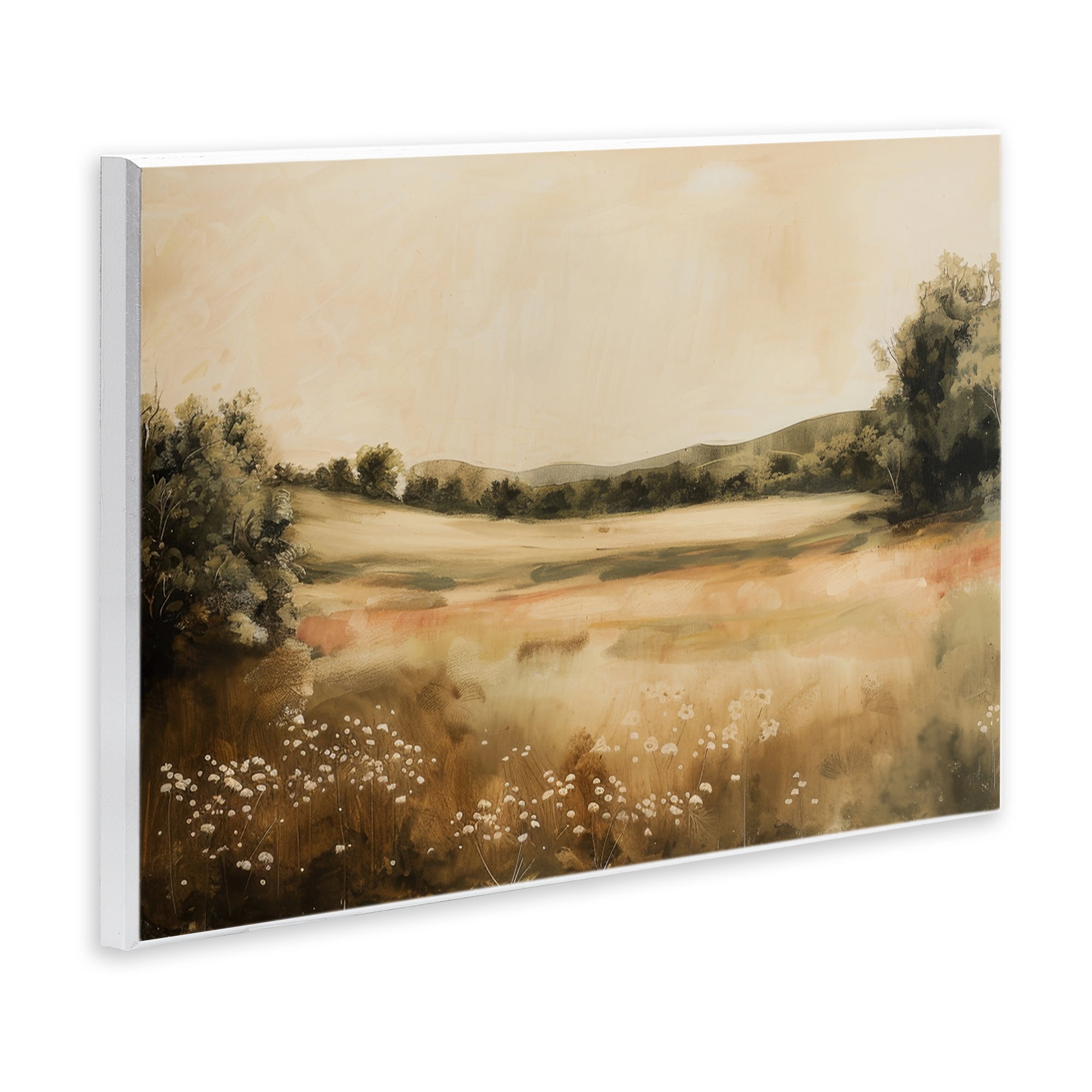 Stupell Industries Neutral Meadow Landscape Landscape & Nature Painting Unframed Art Print Wall Art, 19 x 13