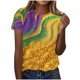 thumbnail image 2 of Xuyuer Happy Mardi Gras Shirt Womens Mardi Gras Day Heart Tshirt Tuesday Carnival Tee New Orleans Party Short Sleeve Nola Carnival Party T-Shirt Fat Tuesday Tee Tops Casual Tops, 2 of 6
