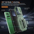 thumbnail image 3 of Rugged Phone Case for Motorola Moto G Paly 2025, Military Grade Shockproof Cover with Sliding Camera Lens Protector, 2-Way Kickstand, Anti-Slip, Heavy Duty Full-Body Drop Protection,Green, 3 of 8
