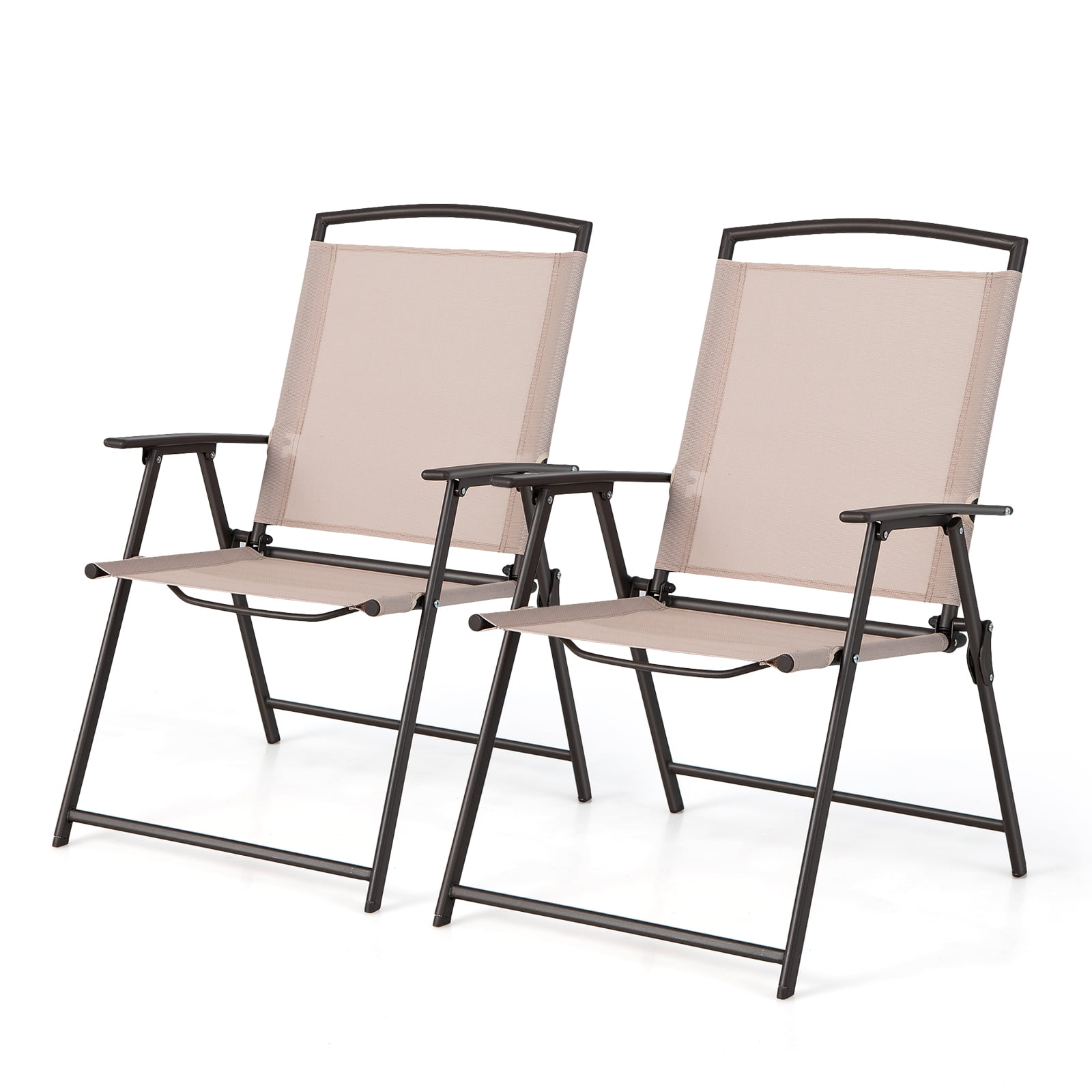 Topbuy 2 Piece Patio Folding Chairs Outdoor Dining Chairs w/ Breathable