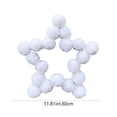 thumbnail image 3 of Corona de estrellas con pompones para la decoración de la puerta del Día de la Independencia | Corona patriótica de estrellas de cinco puntas con pompones, 3 of 6